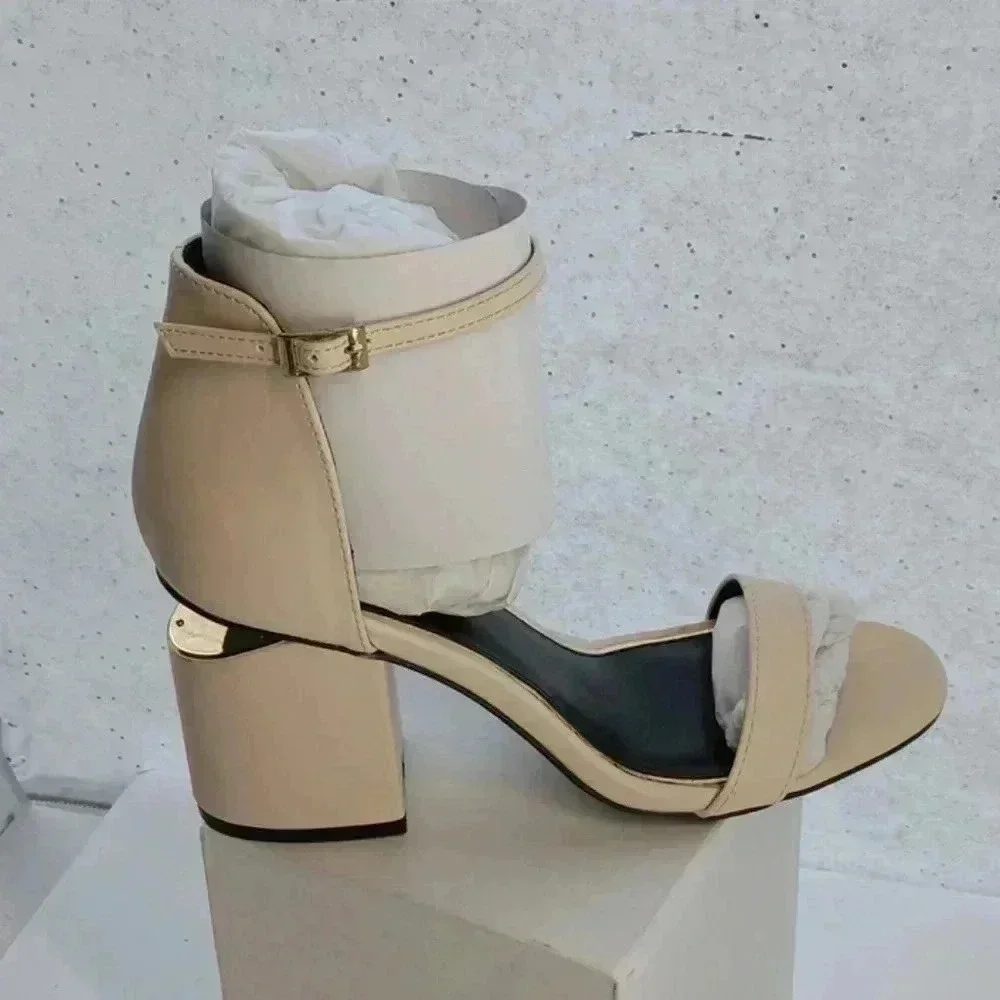 Qupid heeled ankle strap sandals
